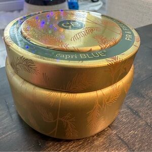 NWT Anthropologie Capri Blue Woody Fir & Firewood Tin Candle